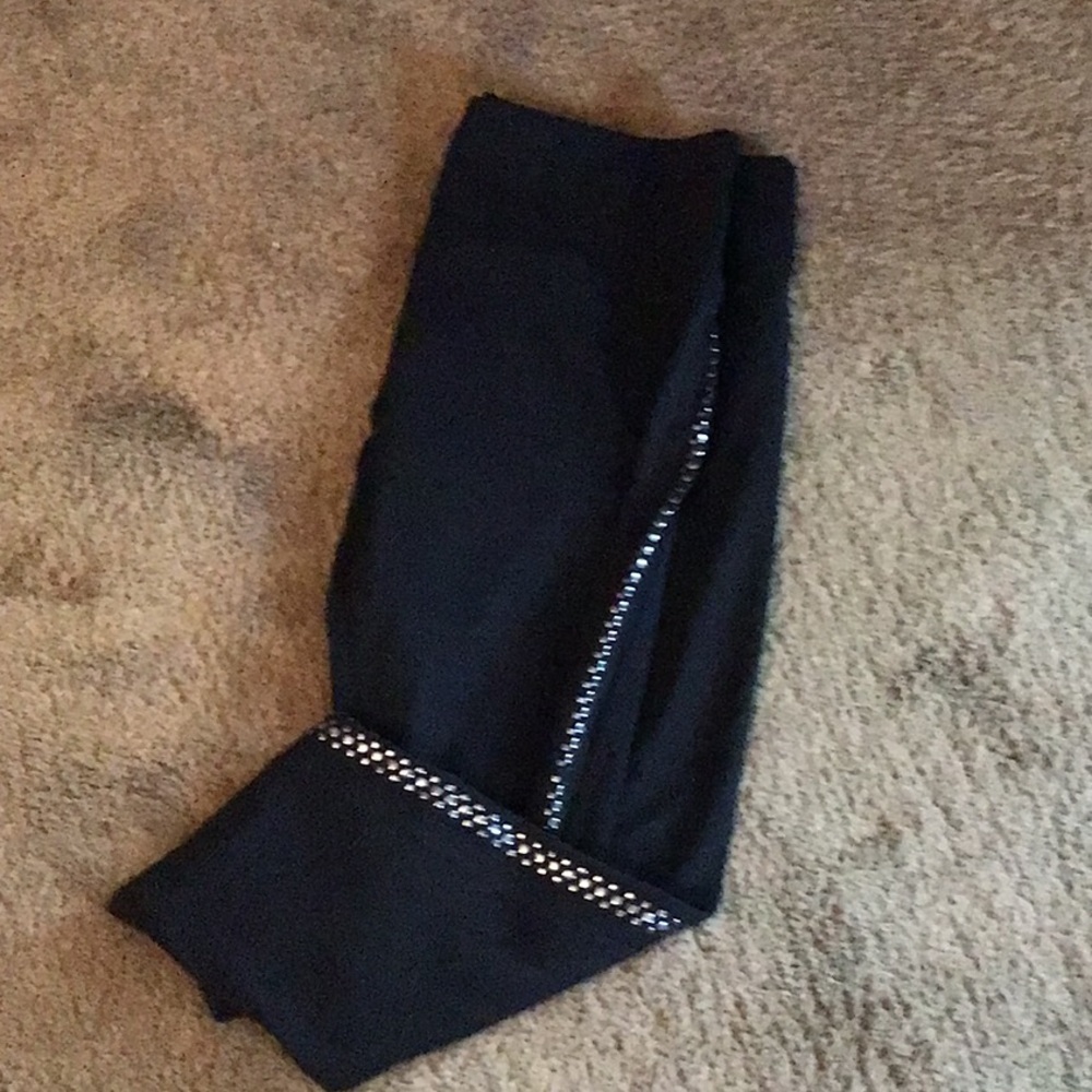 GLAM BLK LEGGINGS, XL w/tummy control, never worn